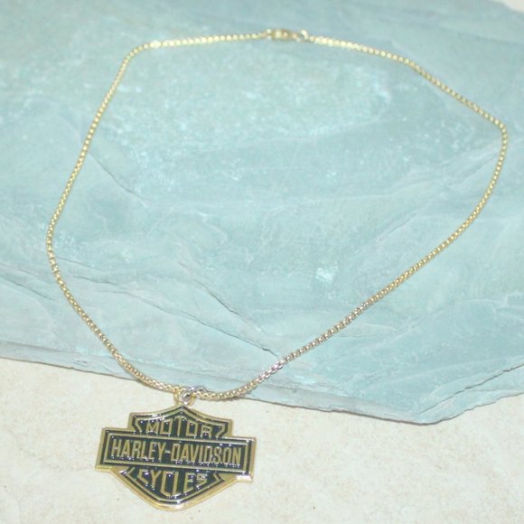 2 Pcs of HARLEY DAVIDSON Bar and Shield Meta Pendant Necklaces - Picture 9 of 11